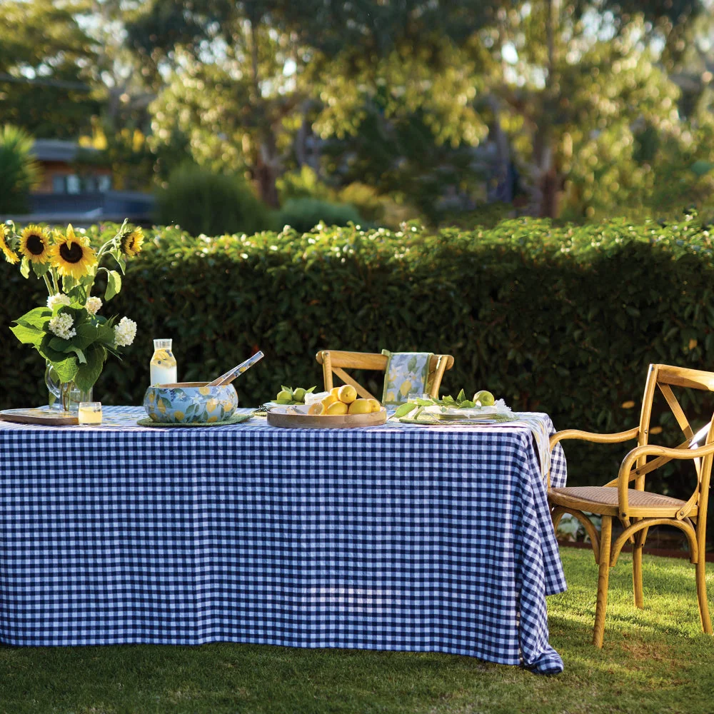 Ginny Rectangle Tablecloth 150x270cm Navy - Image 4